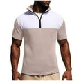 thumbnail image 2 of Blusa y camisa de manga corta con cuello alto para hombre, con bloques de color, manga corta, cremallera, cuello alto, informal, deportiva, blusa para hombre, 2 of 6