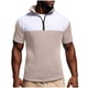 thumbnail image 5 of Ceisia Men's Slim Fit Short Sleeve Half-Zip Color-Blocked Top Waffle-Knit Texture Spring Summer Shirt Gift, 5 of 6