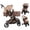 Khaki, variant on SHUO Y - Convertible Baby Stroller with Bassinet Mode, Adjustable Canopy Reversible Seat Foldable Pushchair, High Landscape Newborn Travel Pram for 0-36 Months Old Babies, Gray