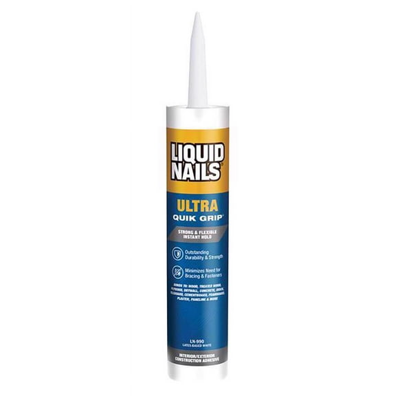 12 Pc, Liquid Nails Ultra Quick Grip Synthetic Elastomeric Polymer Construction Adhesive 10 Oz