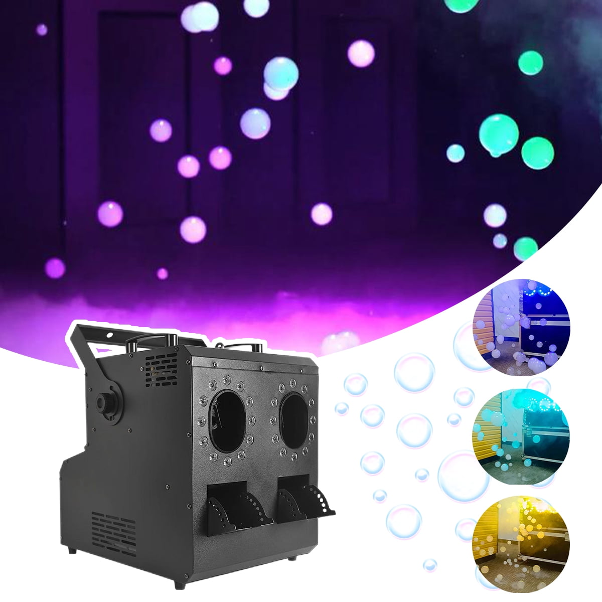900W RGB LED 2 Head Jet Smoke Fog Bubble Machine With 1PCS Flycase For Party Wedding Christmas Stage Dj Disco Event