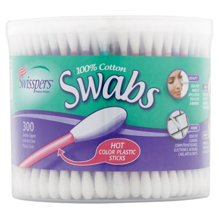Swisspers 100% Cotton Swabs, 300 ct