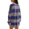 thumbnail image 5 of Huaizzzy Oversized Sweatshirts Women Fall Button Lapel Hoodies Long Sleeve V Neck Striped Color Block Tops Tunics for Women Summer Women Running Long Sleeve Long Sleeve Tee Compression Shirts Women, 5 of 5
