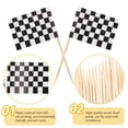 thumbnail image 2 of Paquete de 100 palillos de dientes Wosthever con bandera de carreras a cuadros para fiestas, 2 of 6