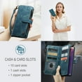 thumbnail image 3 of for Samsung Galaxy Note 20 Case Wallet for Men Women, Samsung Galaxy Note 20 Case, PU Leather Magnetic Strap Wristlet Zipper Card Holder Wallet Business Cover for Note 20, Blue, 3 of 10