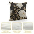thumbnail image 4 of JEUXUS  Peonies and Roses Throw Pillow Cover Gold and White Flower Leaves Foliage Berries Oriental Style Luxury Bloom Pillow Case  Decorative Men Women Boy Girl Room Cushion Cover for Couch, 4 of 5