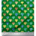 thumbnail image 1 of Soimoi Green polyester Crepe Fabric Diamond Geometric Print Fabric by the Yard 42 Inch Wide, 1 of 5