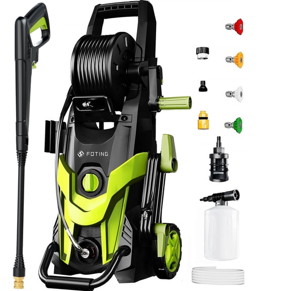 2026 Upgraded Electric Pressure Washer, 4500 PSI 3.2 GPM Power Washer 58FT Total Long with 4 Quick Connect Nozzles