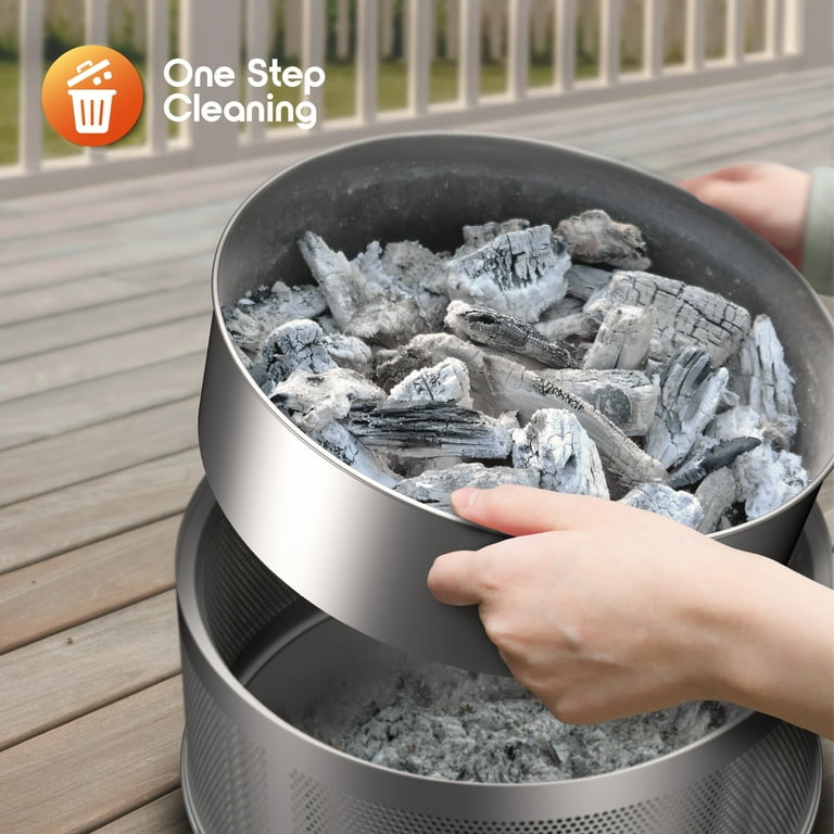 Cozii Smokeless Fire Pit, Stainless Steel, Portable Fireplace with