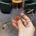 thumbnail image 1 of Gafas anti-luz azul, gafas ultraligeras de montura dorada, montura grande, gafas para miopía lisas para mujer, 1 of 4