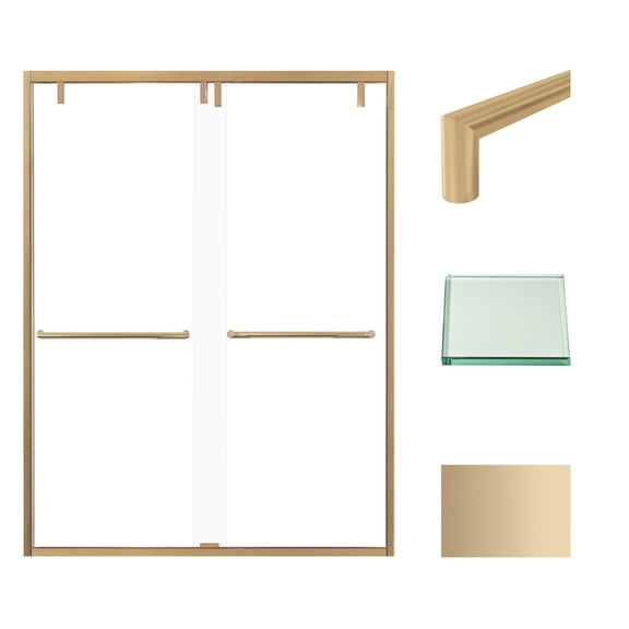 Transolid Ebpt608010c-T 80" High X 60" Wide Bypass Frameless Shower Door - Bronze
