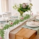 thumbnail image 1 of Guirnalda artificial de 1,8 m con flores, 7 rosas blancas, guirnalda floral para centro de mesa de boda, fiesta, decoración de camino de mesa, 1 of 6