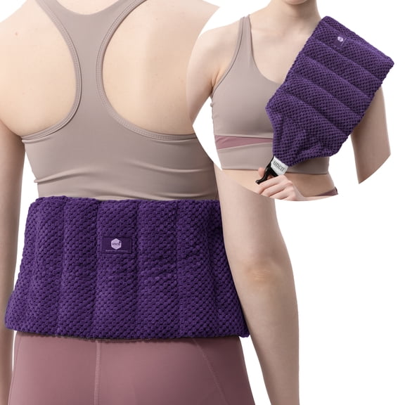 uncn Large Microwave Heating Pad for Lower Back Pain Relief | Heated Neck and Shoulder Wrap | Microwavable Heat Packs for Cramps, Menstrual, Lumbar, Muscle Spasms | Heated Waist Cordless Belt Purple