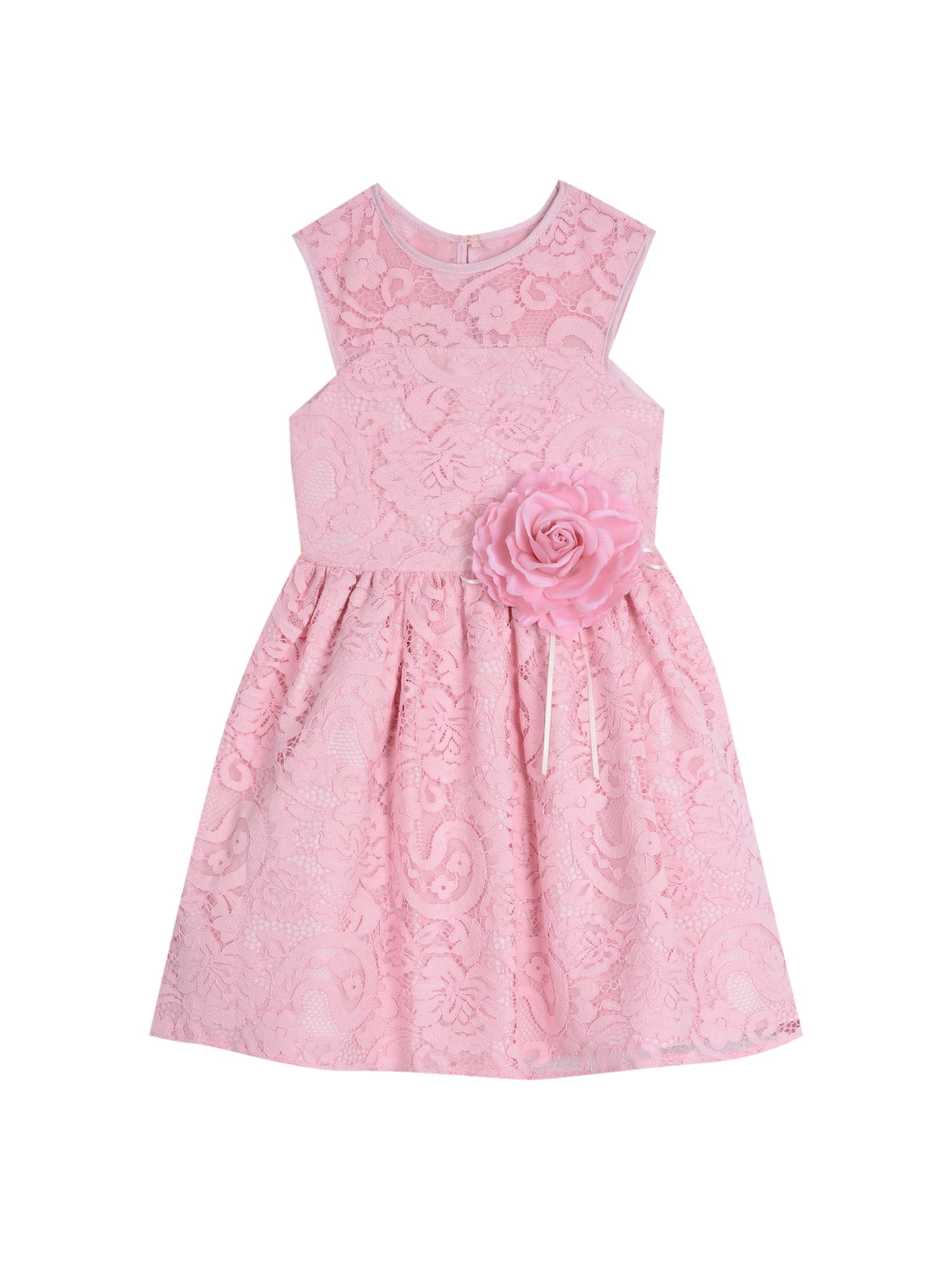 Marmellata Girls Lace Illusion Rose Waist Easter Dress, Sizes 7-16 ...