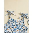 thumbnail image 5 of Biezeib Baby Girl 2Pcs Summer Outfits Sleeveless Tie Strap Fruit/Floral Print Romper with Headband Set Newborn Clothes, 5 of 6