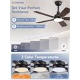 thumbnail image 3 of Ventilador de Techo ZMISHIBO 44" Negro con Luz LED y Control Remoto, 3 of 9