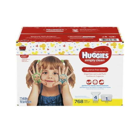 Huggies Simply Clean Baby Wipes, Unscented, 768 Count