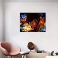 thumbnail image 3 of HFDF African American Girl Wall Art Canvas Graffiti Style Poster Girl Picture Print with Abstract Artwork for Living Room Ready to Hang 24x20inch Framed, 3 of 5