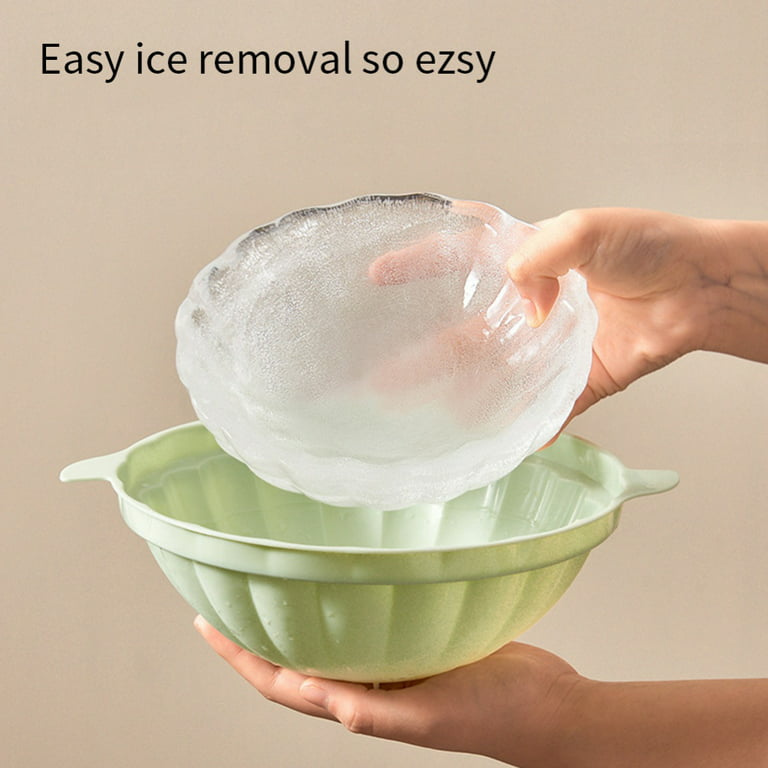 Summer Ice Bowl Mold for Ice Cream Fruit Vegetable Salad Easy