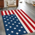 thumbnail image 4 of 2.7x5 Area Rugs, 4th of July Non-Skid Rubber Backing Large Rectangle Rugs - Living Room Bedroom Home Office, Red Stripes Independence Day Indoor Floor Mat Carpets Washable Rug, 4 of 9