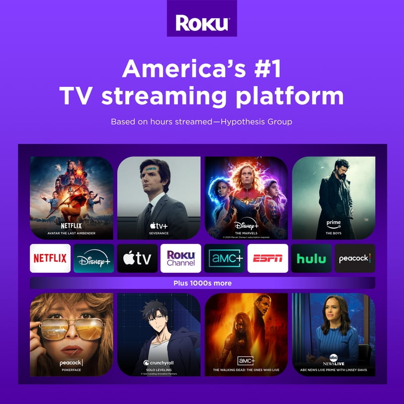 Roku Smart TV 43-Inch Select Series 4K HDR Roku TV with Roku Enhanced Voice Remote, Brilliant 4K Picture, Automatic Brightness, & Seamless Streaming display and camera view