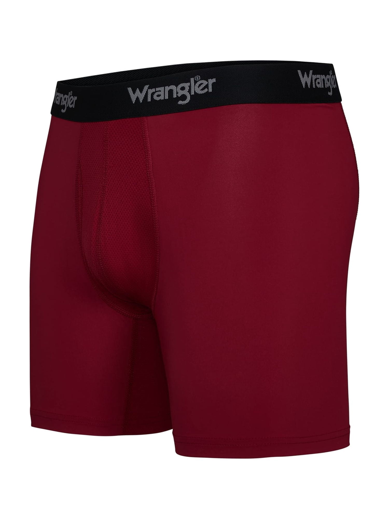 Wrangler Cool Carpenter 6" Boxer Briefs Men's Underwear, Large, Light Gray/Tibetan Red/Naval Academy, 3-Pack