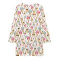 thumbnail image 3 of Ice Cream Cone Pattern Loose Dress Evening Dress Summer Dresses for Women Luxury Dress Long Sleeved Dress, 3 of 4