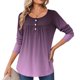 thumbnail image 1 of Neewe Women Tops Loose Fit Long Sleeve Round Neck Button T Shirts Business Casual Blouses Dressy Fall Fashion Work Clothes, 1 of 6