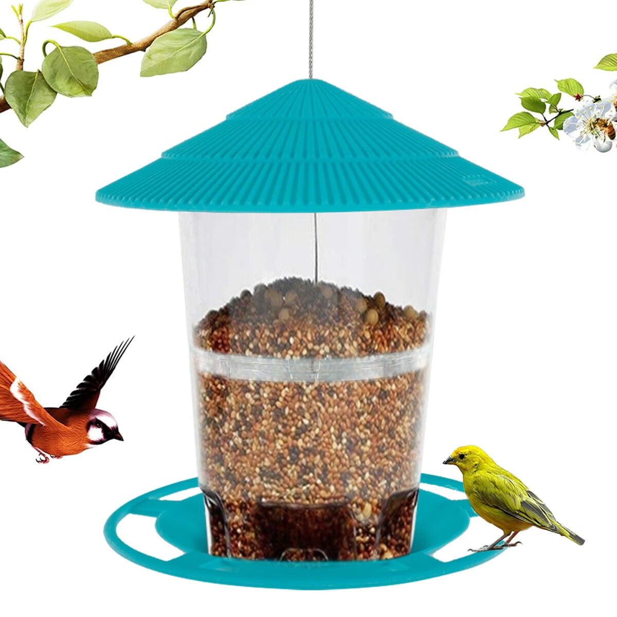 Large Bird Feeder Hanging Seed Feeder Plastic Wild Bird Seed Feeder