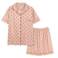 thumbnail image 4 of Pajamas for Women Set Short Sleeve Summer Lapel Shirt Plus Size Home Clothes Lounge Sets, 4 of 4