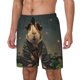 thumbnail image 1 of Balery Lotus Leaf Starry Sky Guinea Pig Bañador para hombre, shorts de playa de secado rápido con entrepierna y forro de compresión-Large, 1 of 6