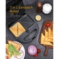 thumbnail image 3 of Aigostar 3-in-1 Grilled Cheese Sandwich Maker Waffle Iron with Removable Plates, 3 of 7