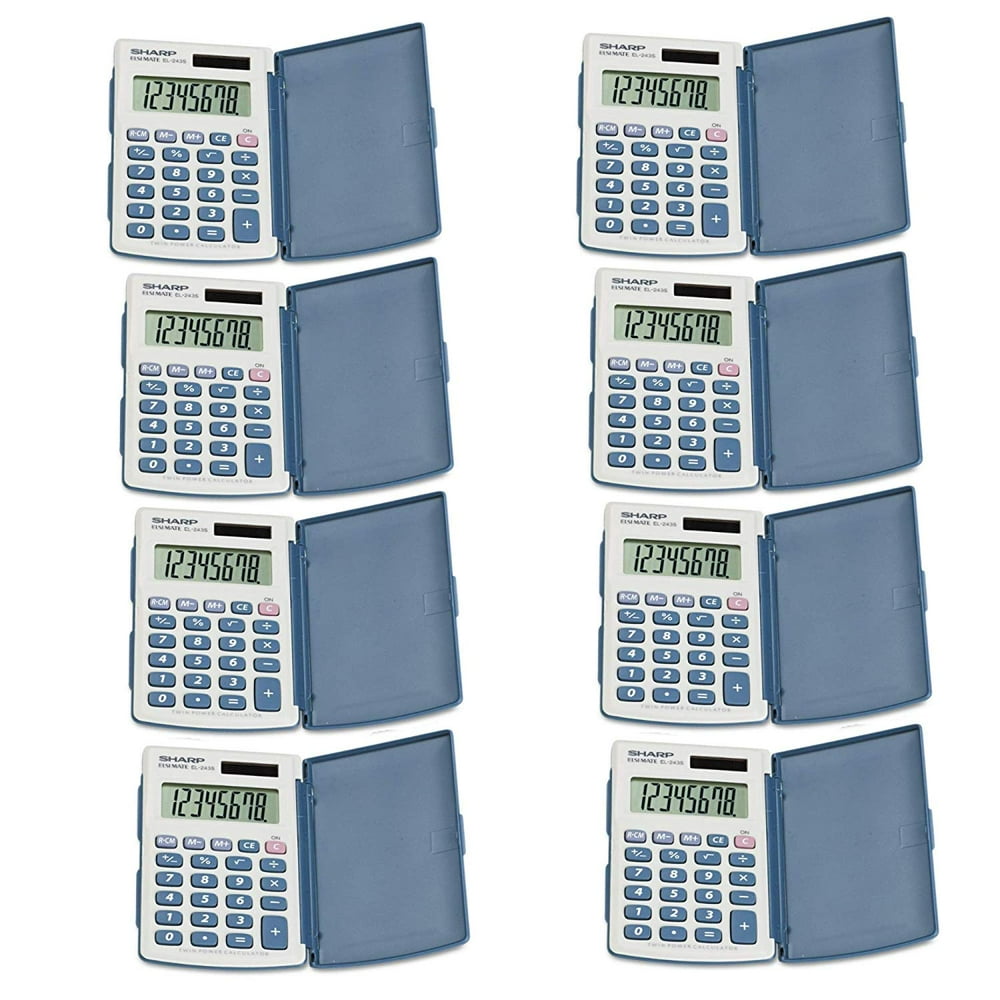 Sharp Calculator EL243SB, 8 Pack