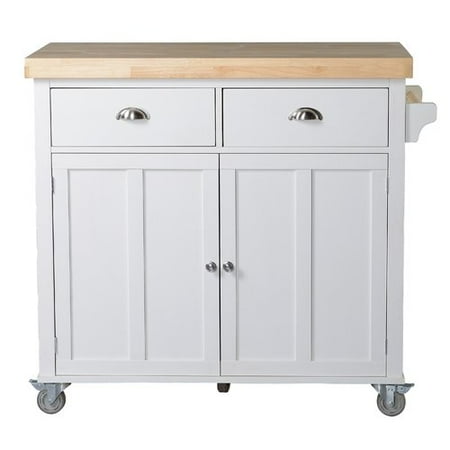 Alcott Hill Clarendon Kitchen Island with Wood Top