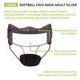 Champion Sports Softball Face Mask Adult Silver