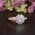 thumbnail image 3 of HeartsAndYou Cluster Floral Solitaire Engagement Ring for Women 2ct Round Cut Moissanite 18k Rose Gold over Silver, 3 of 9