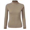 thumbnail image 4 of DHFJKG Women Ruffles Knit Ribbed Sweater Base Top Casual Turtleneck Slim Fit Long Sleeve Layering Pullover Autumn Winter Soft Jumper Tops, 4 of 4