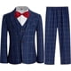 thumbnail image 4 of Conjunto de traje a cuadros para niños, 4 piezas, blazer, chaleco, pantalones, traje formal clásico para fiesta de boda, 4 of 5