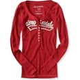 thumbnail image 1 of Aeropostale Camiseta Henley Térmica de Manga Larga para Mujer, Rojo, X-Large, 1 of 1