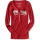 thumbnail image 1 of Aeropostale Camiseta Henley Térmica de Manga Larga para Mujer, Rojo, X-Large, 1 of 1