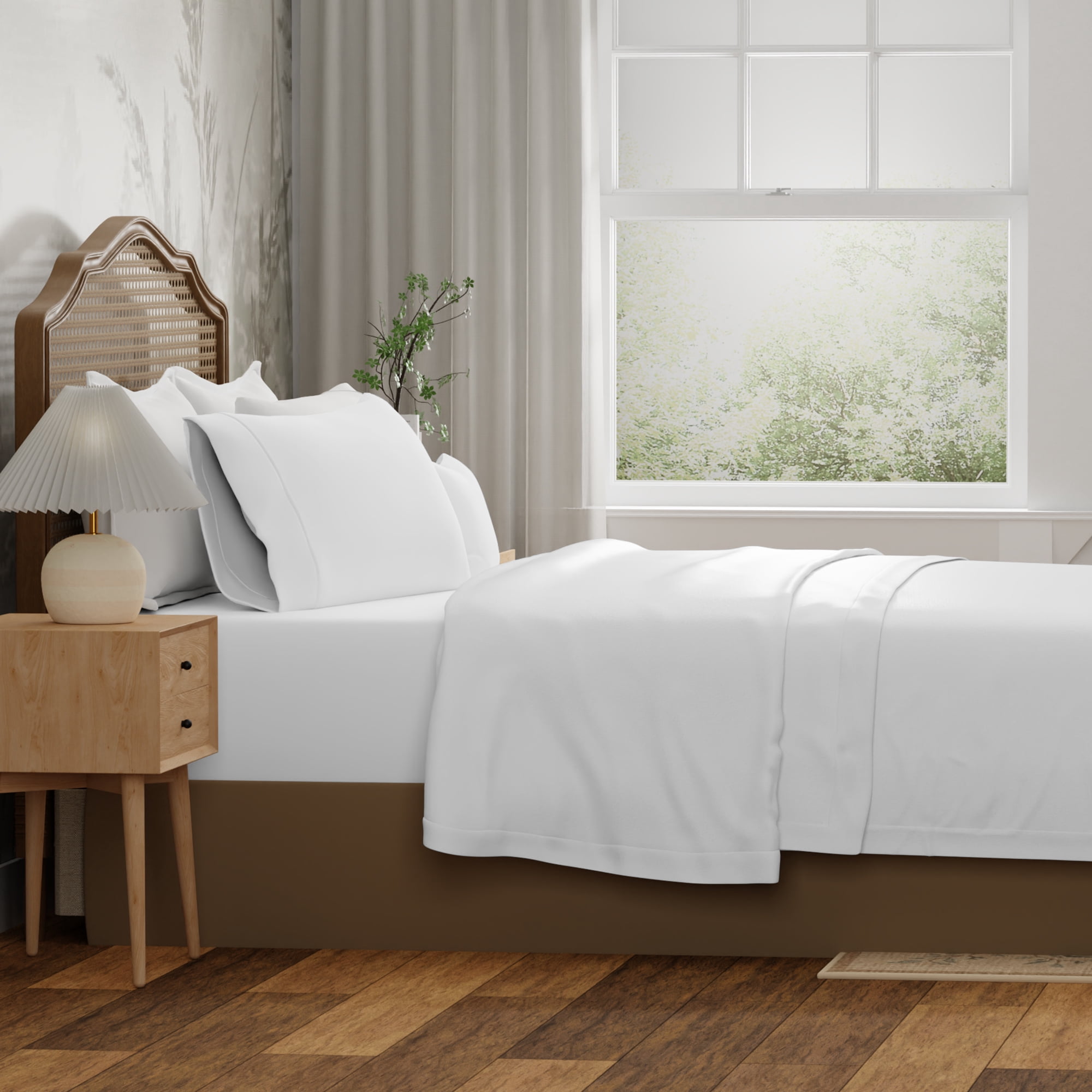 Purity Home 3-Piece 100% Organic Cotton Percale Bed Sheet Set, Cool & Crisp Bedding, Soft & Breathable, Lightweight, Eco-Friendly, Twin-XL, Arctic White