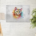 thumbnail image 2 of Watercolor Drip Manx Pop Art Colorful Portrait Artwork Horizontal Matte Canvas Poster Cat Lover Kitten Owner Gifts Wall Art Home Decor - 01009, 2 of 5