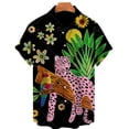 thumbnail image 2 of Camiseta informal vintage con estampado de animales hawaianos para hombre, camisas de manga corta con estampado de leopardo en 3D, blusas estilo Harajuku para fiestas navideñas, 2 of 5
