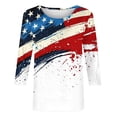 thumbnail image 4 of MuXiKeJi Clothes 250th Anniversary USA Shirt Women America 250 Shirt 3/4 Sleeve Patriotic Flag Eagle Print Tops 1776-2026 Tshirt Gifts, 4 of 5
