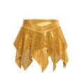 thumbnail image 5 of Haitryli Kids Girls 3 Piece Hip Hop Jazz Latin Ballroom Dance Outfits Sequins Metallic Halter Crop Tops with Skirt Gloves Set Gold 10, 5 of 7