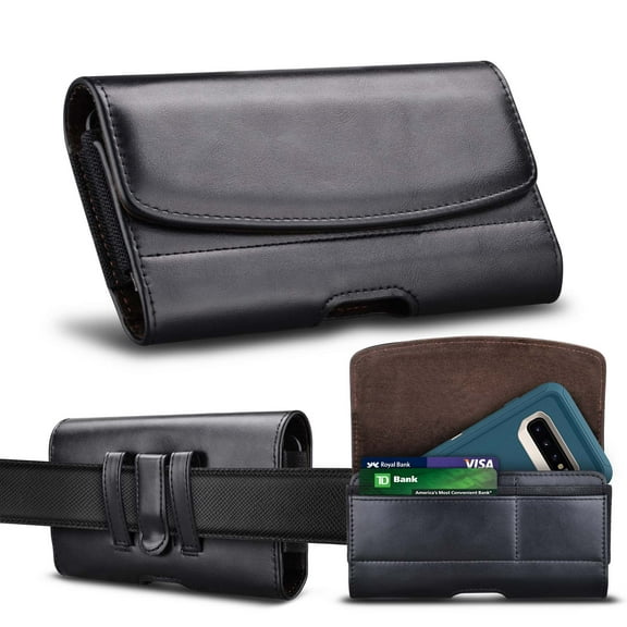Njjex Holster for Alcatel 1X Evolve / Tetra / IdealXtra 5059R / TCL LX (A502DL)/ QS5509A / AT&T AXIA Horizontal Leather Case Carrying Case Magnetic Closure & Card Slot