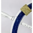 thumbnail image 2 of Nagina International Nautical Decorative White Blue Premium Ship Wheel With Accentuated Anchor And Rope | Pirate's Wall Decor | Sea Gift (48 Inches), 2 of 4