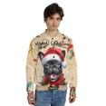 thumbnail image 4 of Merry Christmas Santa French Bulldog Scarf Twinkling Lights Xmas Holiday All Over Print 3D Baseball Jacket Dog Lover Gifts Bomber Jacket Softball - 00022, 4 of 6