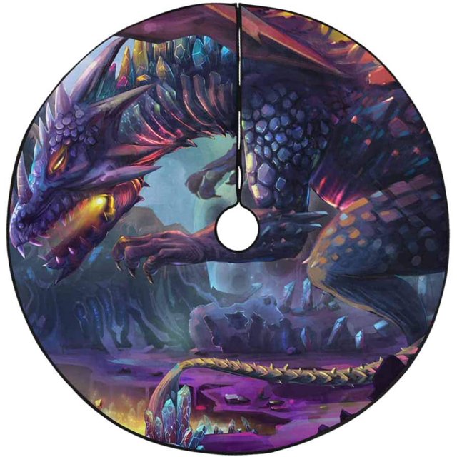 KXMDXA Dragon Xmas Christmas Tree Skirt Stand Mat for Holiday
