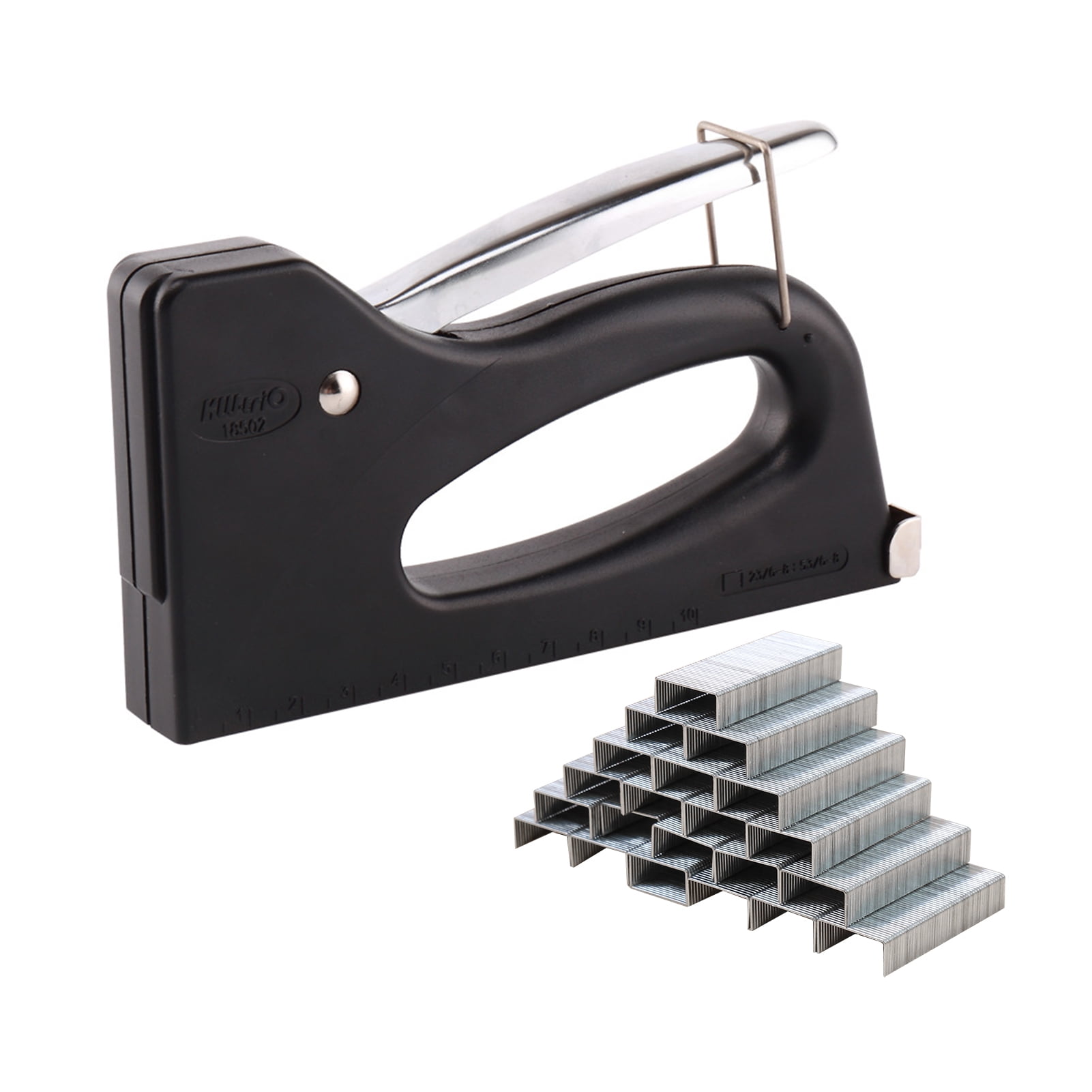 Andoer Stapler with 1000Pcs Door-type Staple Hand Operated Staple Tacker Light Duty Stapler for Crafts Decoration Material Fixing Woodworking Furniture